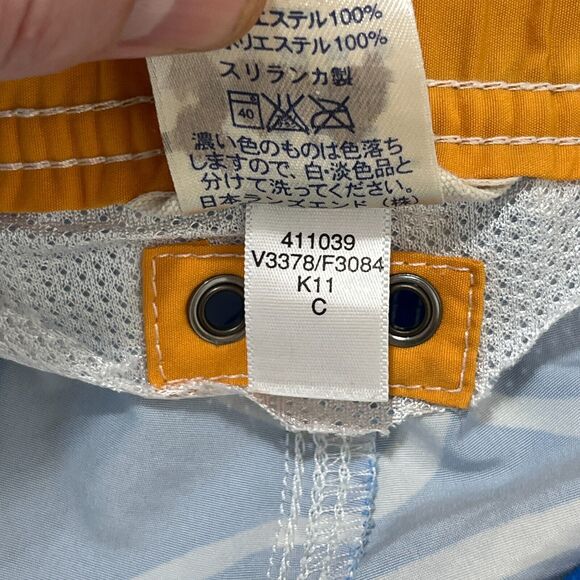 Lands End Shorts Boys Medium Blue Trunks Bottoms Swimwear Drawstring Hawaiian - Picture 7 of 9